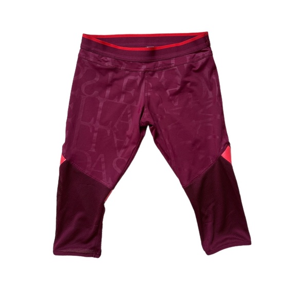 Stella McCartney X Adidas Run 3/4 Tights Red sz Small - Picture 3 of 14